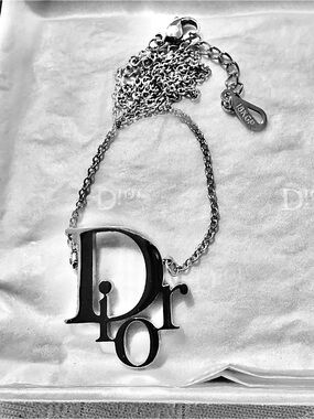 Dior Silver-Tone , 18" real gold plated. Pendant Necklace -